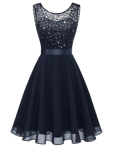 Berylove Brautjungfernkleider Kurz Glitzer Kleid Brautmutter Firmkleider Cocktailkleid Grün Kleid Hellblau Hochzeit...