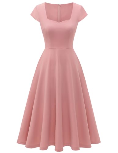 Berylove Cocktailkleider Elegant für Hochzeit Rockabilly Kleider Damen 50 Jahre A Linien Kleid Damen Festlich 8009...