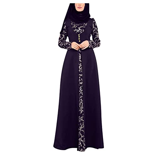 Briskorry Muslim Damen Muslimisches Langes Kleid Gebetskleidung für Frauen Gebet Jilbab Kleidung Lange Ärmel...
