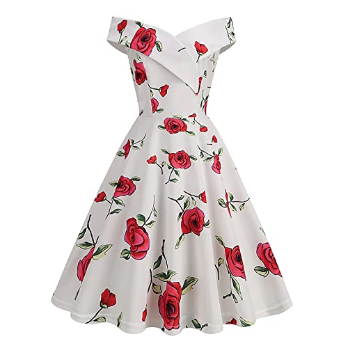MeiLyviba Kleider Damen Neckholder 1950Er Abendkleider 50er 60er Jahre Kleid Hepburn Kostüm Hepburn Stil Rockabilly...