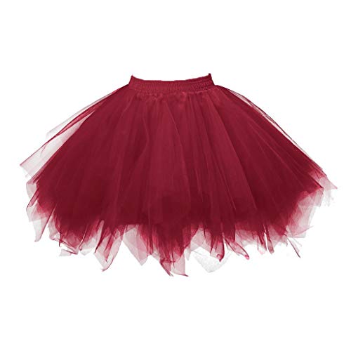 Damen Tüllrock 50er Rockabilly Petticoat Tutu Unterrock Kurz Ballett Tanzkleid Ballkleid Abendkleid Karneval Damen 80er...