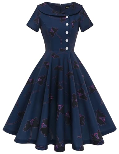 Wedtrend Cocktailkleid Damen Petticoat Kleid 50er Jahre Cocktailkleid Faltenrock Kleid Vintage Kleid Knielang Rockabilly...