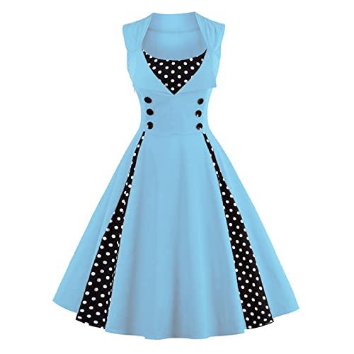 Kleider Damen Vintage Abendkleid Elegant 50er 60er Jahre Mode Swing Petticoat Kleid kurz Freizeitkleid A Line skims...