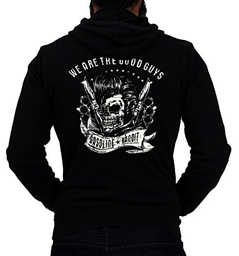 GASOLINE BANDIT Rockabilly Biker Racer Kapuzen-Jacke Zip-Hoodie für Motorradfahrer We Are The Good Guys