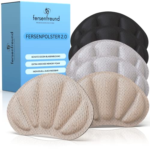 FERSENFREUND Premium Fersenpolster Schuheinlagen - DAS ORIGINAL - Fersenschutz Fersenkissen Gel Antirutsch Einlagen für...