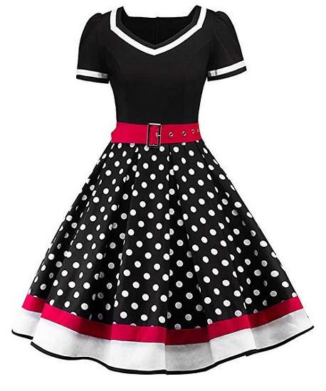 Rockabilly Kleid Petticoat Kleid 50er Jahre Mode Damen Vintage Kleid Swing Outfit